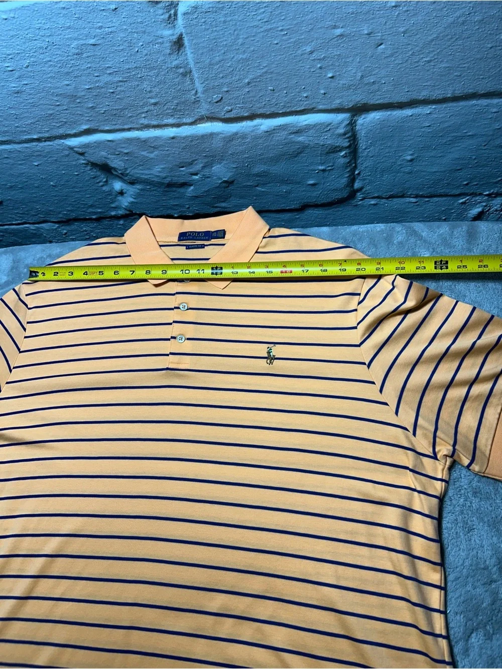 Polo Ralph Lauren Classic Fit Striped Polo Shirt Orange Blue XXL